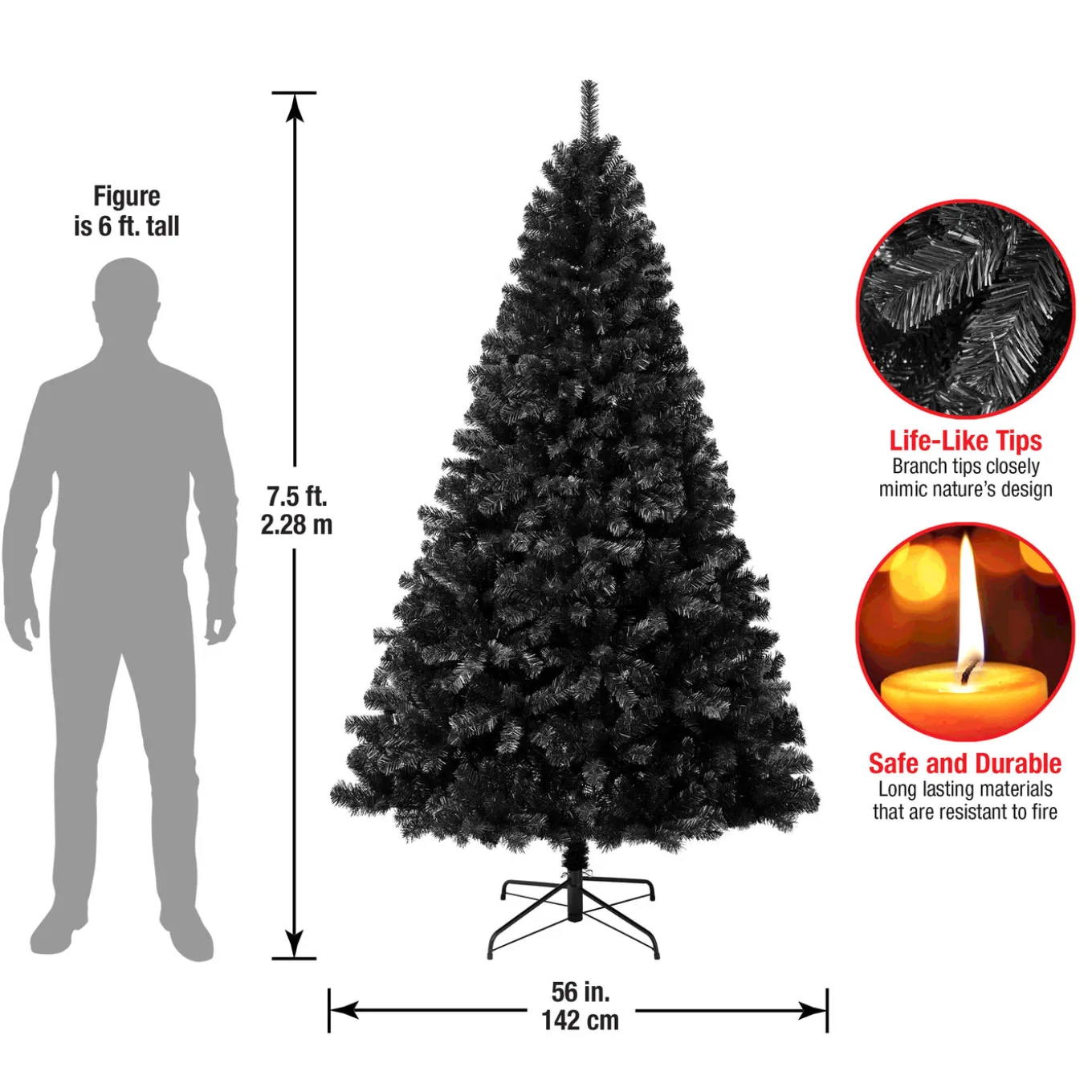 7.5 ft. Color Pop Black Tree