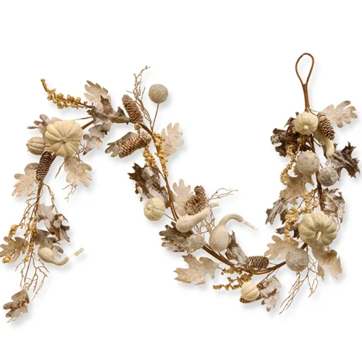 6 ft. Fall Garland with Pumpkins, Gourds, Maple Leaves, Pinecones, Berry Clusters