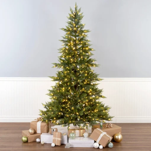 6.5 ft. Festive Fern Tree with Clear Lights