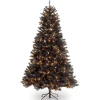 6. ft. Halloween Pre-Lit North Valley Spruce Full Black Tree with White Lights