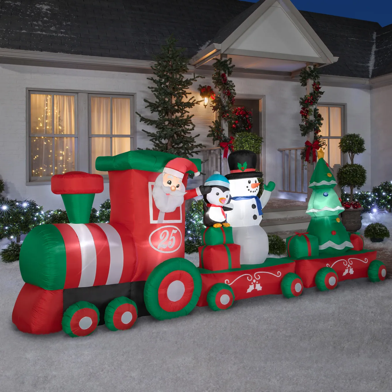16 ft. Inflatable Holiday Train with LED Lights