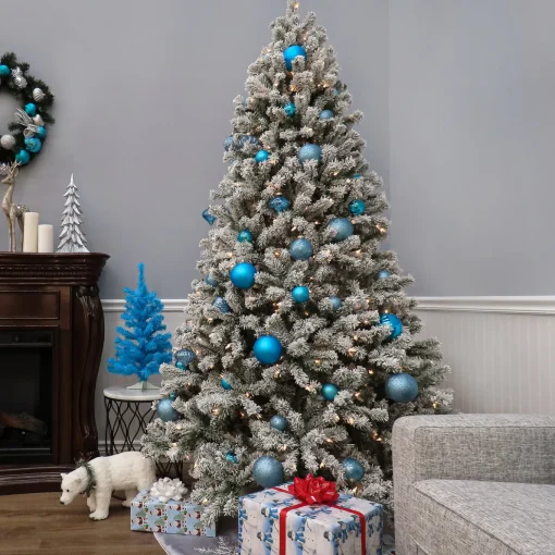 7.5 ft. North Valley Spruce Tree with Snow Dusted Braches