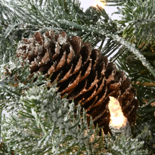 4 ft. Pre-Lit Snowy Morgan Spruce Tree with Clear Lights