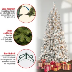 6 ft. Pre-Lit Acacia Slim Tree with Clear Lights