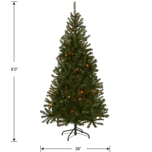 6 ft. Pre-Lit Aspen Spruce Slim Tree with Multicolor Lights