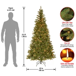 6.5 ft. Pre-Lit Aspen Spruce Slim Tree with Clear Lights