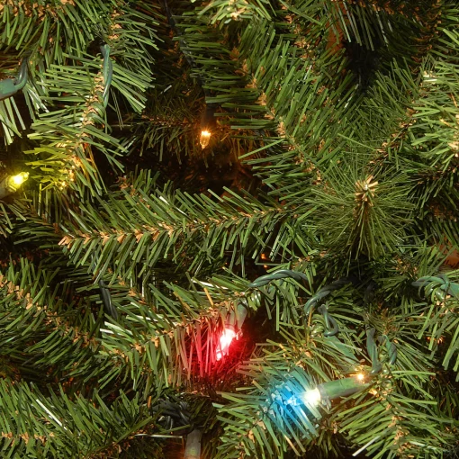 7 ft. Pre-Lit Aspen Spruce Slim Tree with Multicolor Lights