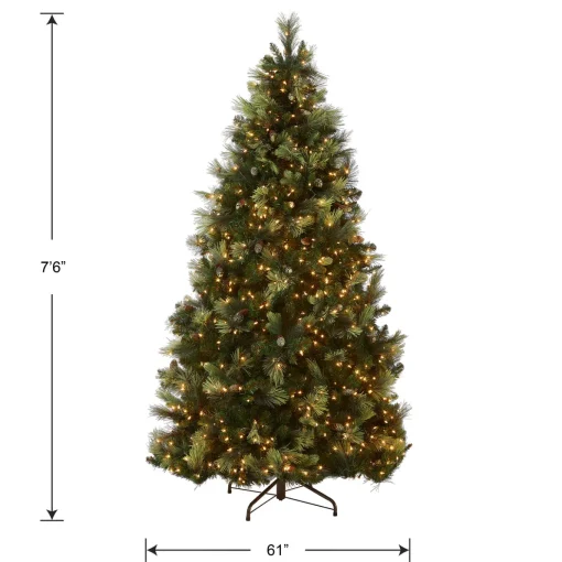7.5 ft. Pre-Lit Carolina Pine Tree with 1000 Clear Lights