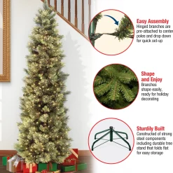 6.5 ft. Pre-Lit Carolina Pine Slim Tree with Clear Lights