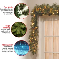 9 ft. Pre-Lit Carolina Pine Garland with Clear Lights