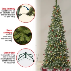 7.5 ft. Pre-Lit Cullen Slim Tree with Warm White LED Lights