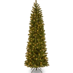 6.5 ft. Pre-Lit Downswept Douglas Fir Pencil Slim Tree with Clear Lights