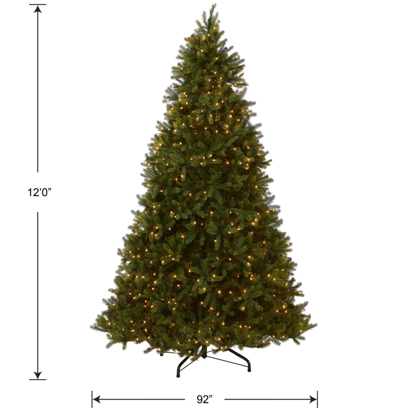 12 ft. Pre-Lit Downswept Douglas Fir Tree with Clear Lights