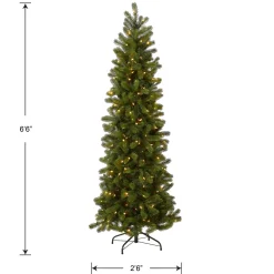 6.5 ft. Pre-Lit Downswept Douglas Fir Pencil Slim Tree with Dual Color LED Lights