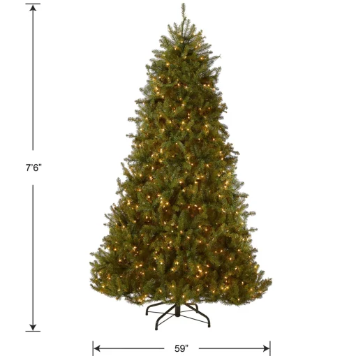 7.5 ft. Pre-Lit Dunhill Fir Hinged Tree with Clear Lights