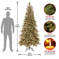 7.5 ft. Pre-Lit Dunhill Fir Slim Tree with Clear Lights