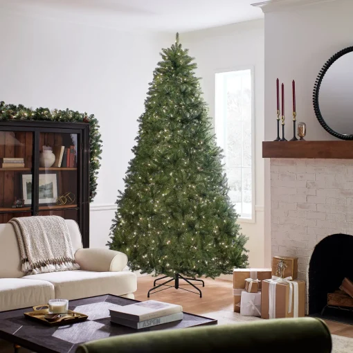 9 ft. Pre-Lit Dunhill Fir Tree with PowerConnect Clear Lights