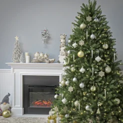 7.5 ft. Pre-Lit Dunhill Fir Tree with White Lights