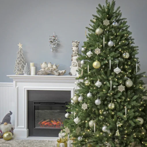 7.5 ft. Pre-Lit Dunhill Fir Tree with White Lights