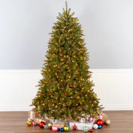 7.5 ft. Pre-Lit Dunhill Fir Tree with Multicolor, Clear Spectrum Lights