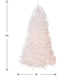 6.5 ft. Pre-Lit Dunhill Fir White Tree with Clear Lights