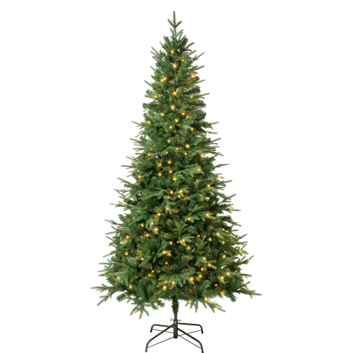 7.5 ft. Pre-Lit Duxbury Mix Feel Real Tree with Warm White LED Lights
