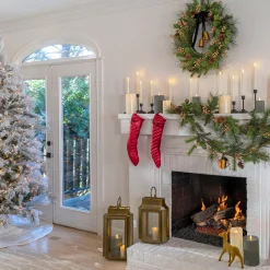 7.5 ft. Pre-Lit Flocked Bavarian Pine Tree