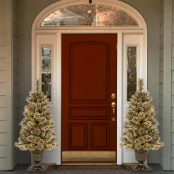 4 ft. Pre-Lit Glittery Bristle Tree with Clear Lights