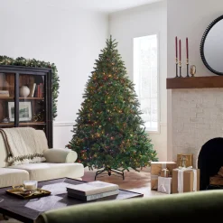 7.5 ft. Pre-Lit Jersey Fraser Fir Tree with Multicolor Lights