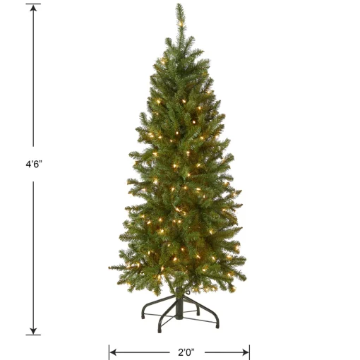 4.5 ft. Pre-Lit Kingswood Fir Pencil Tree with Clear Lights
