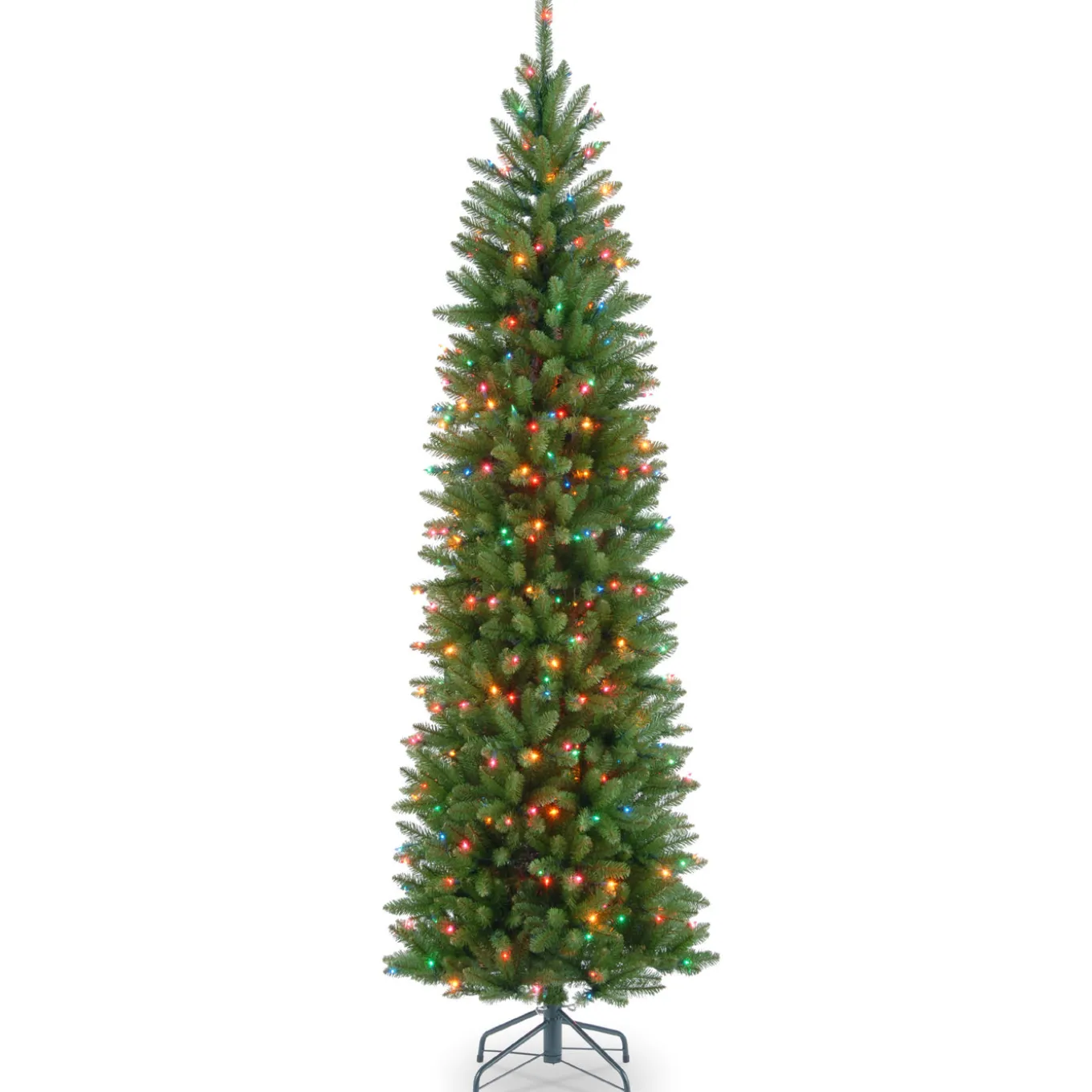 6.5 ft. Pre-Lit Kingswood Fir Pencil Tree with Multicolor Lights