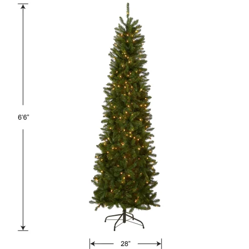 6.5 ft. Pre-Lit Kingswood Fir Pencil Tree with Clear Lights