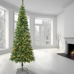 7.5 ft. Pre-Lit Linden Spruce Slim Tree with LED Lights