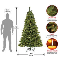 7 ft. Pre-Lit Maine Pine Tree with LED Lights