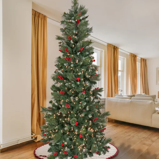 9 ft. Pre-Lit Meadowlark Pencil Tree with Clear Lights