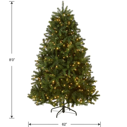 8 ft. Pre-Lit Newberry Spruce Tree with PowerConnect Dual Color LED Lights