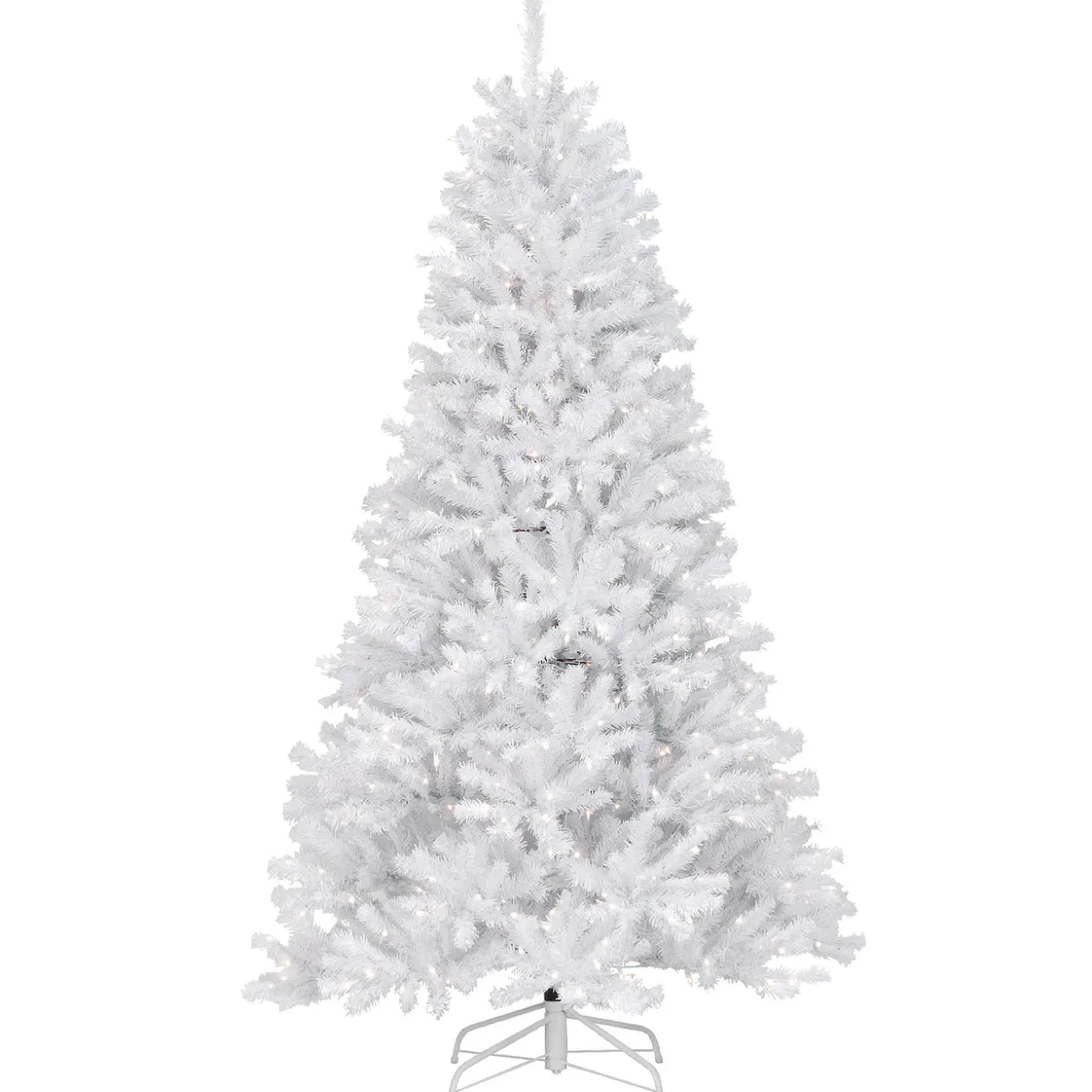 7.5 ft. Pre-Lit North Valley Spruce White Tree with Clear Lights