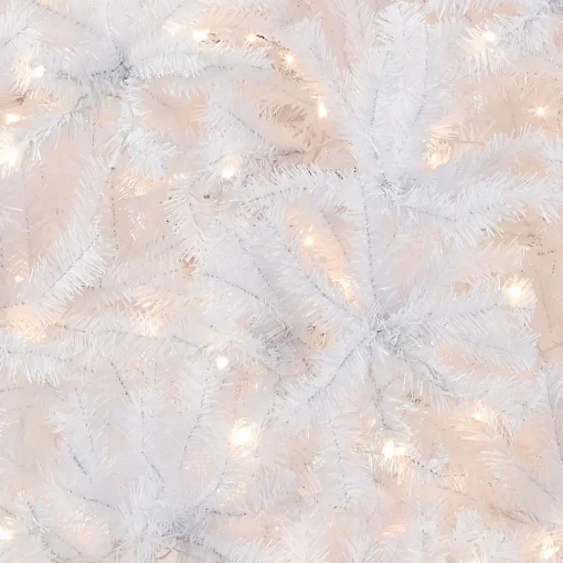 9 ft. Pre-Lit North Valley Spruce White Tree with Clear Lights