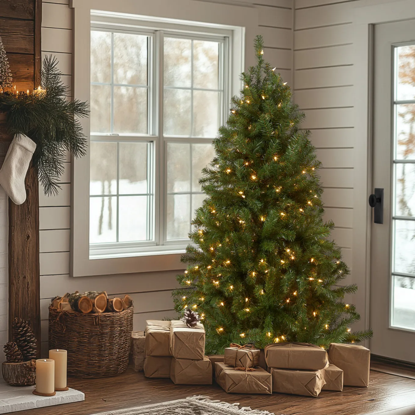 5 ft. Pre-Lit North Valley Spruce Tree with Clear Lights