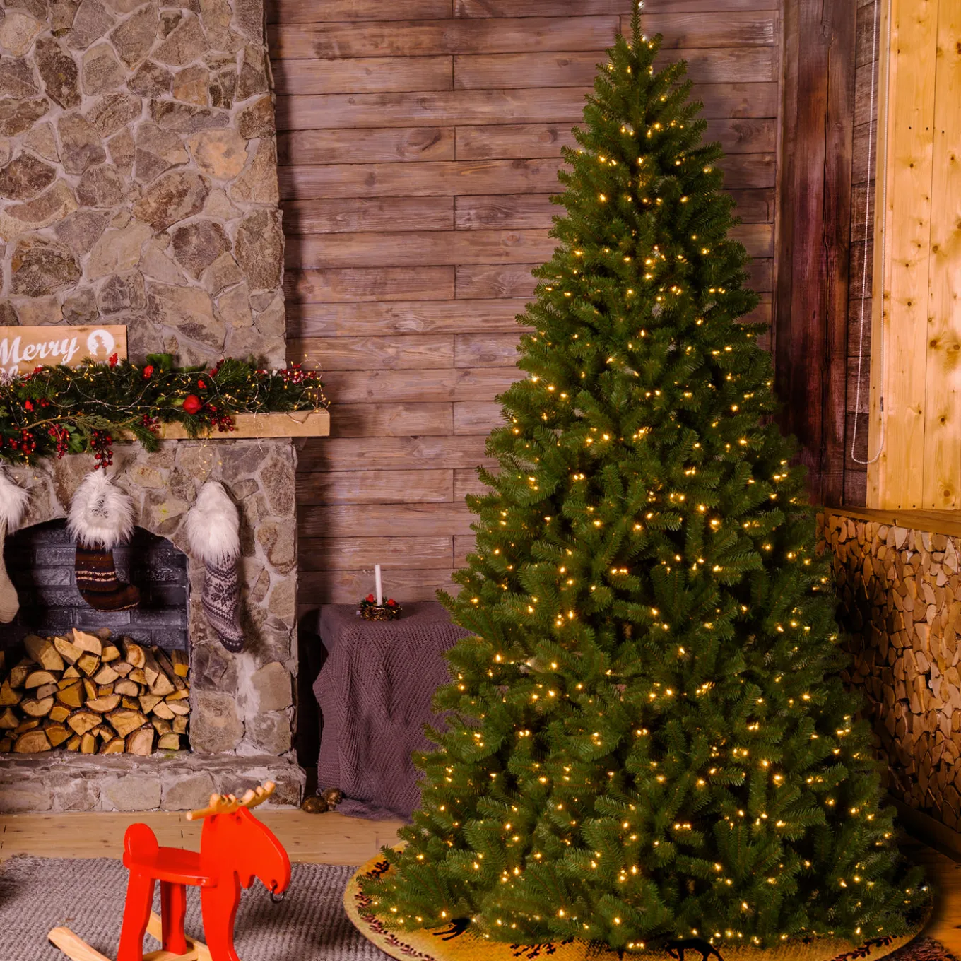 10 ft. Pre-Lit North Valley Spruce Tree with Clear Lights