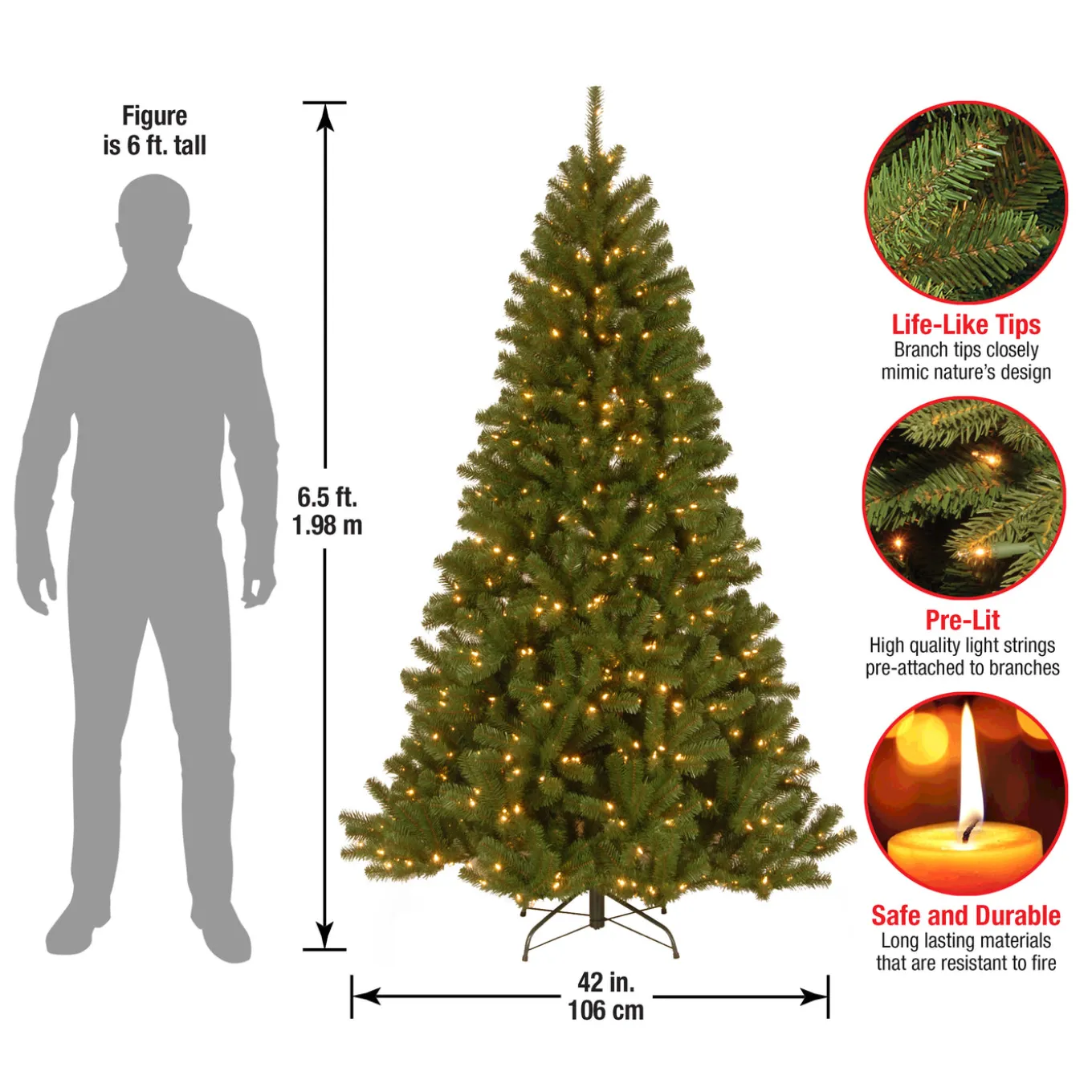 6.5 ft. Pre-Lit North Valley Spruce Tree with Clear Lights