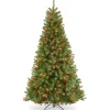 7.5 ft. Pre-Lit North Valley Spruce Slim Tree with Multicolor Lights