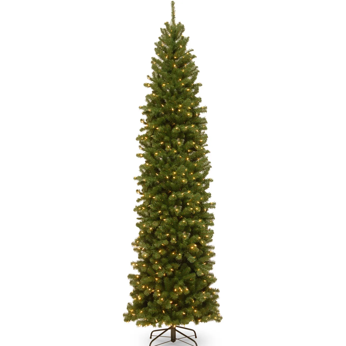 10 ft. Pre-Lit North Valley Spruce Pencil Slim Tree with Clear Lights