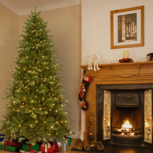 7.5 ft. Pre-Lit Northern Spruce Memory-Shape Tree with PowerConnect Dual Color LED Lights and Music Match