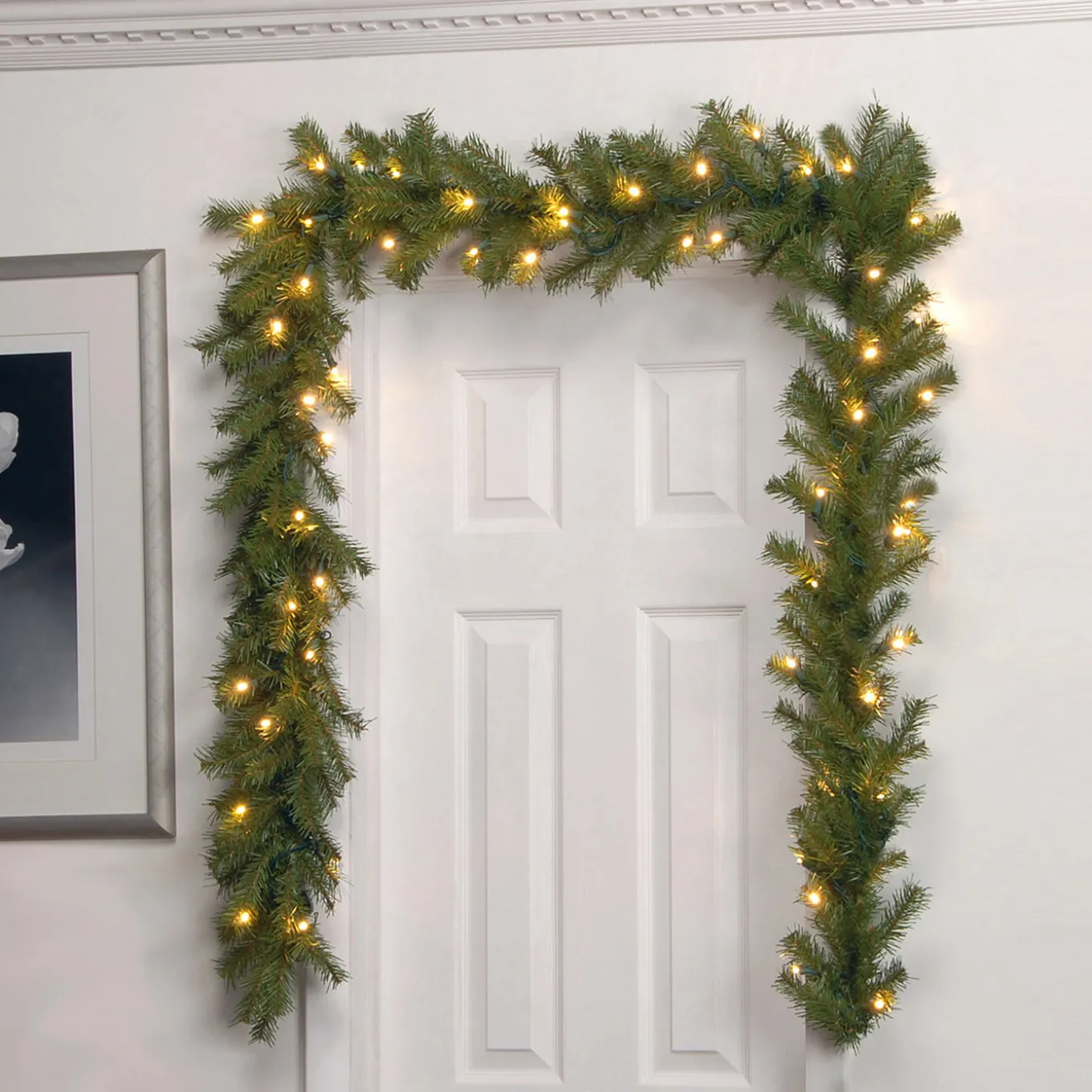 9 ft. Pre-Lit Norwood Fir Garland with Twinkly LED Lights