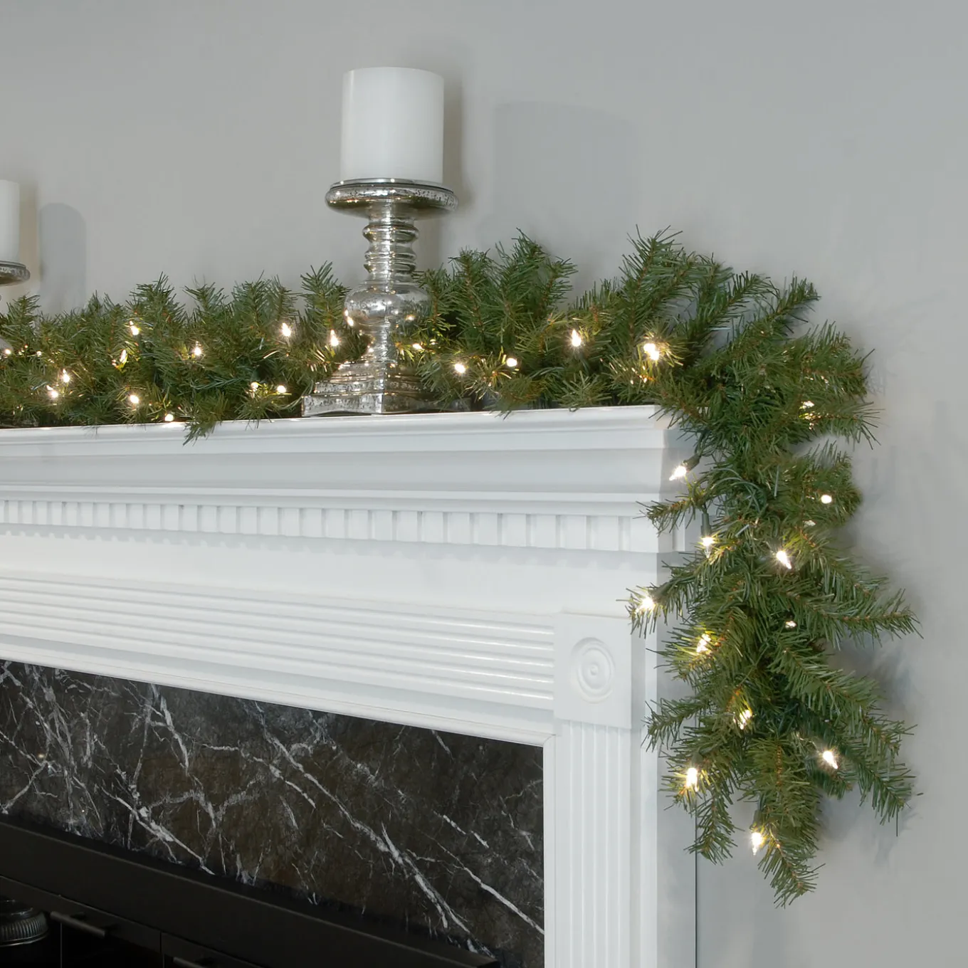 9 ft. Pre-Lit Norwood Fir Garland with Dual Color LED Lights