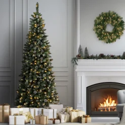 7.5 ft. Pre-Lit Oakley Hills Slim Tree with LED Lights