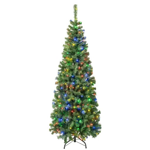 6 ft. Pre-Lit Sagamore Slim Tree with Multi LED Lights