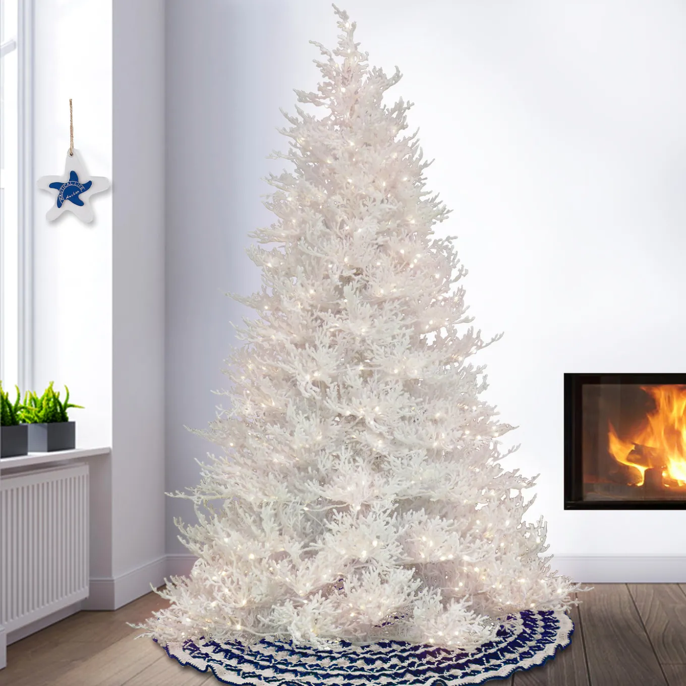 7.5 ft. Pre-Lit Sea Coral Tree with Warm White LED Lights