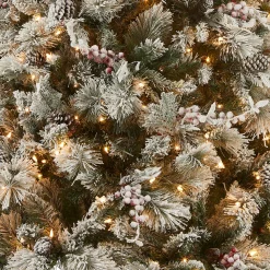 7.5 ft. Pre-Lit Snowy Bedford Pine Tree with Clear Lights